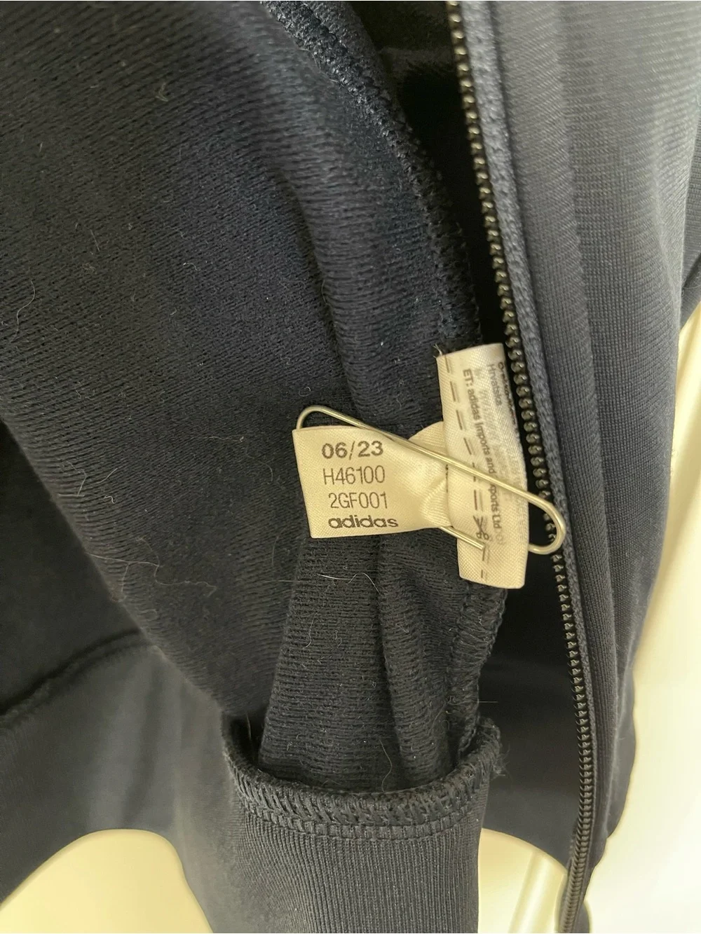 adidas Navy and White Lightweight Track Jacket